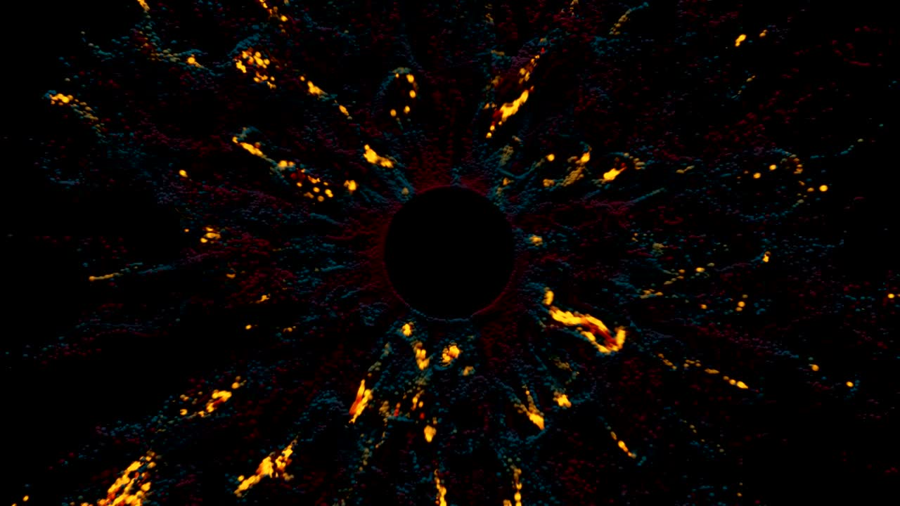 4k cgi polvo de pintura y simulación de luz.