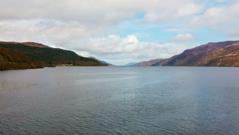 droneshot from loch ness in scotland