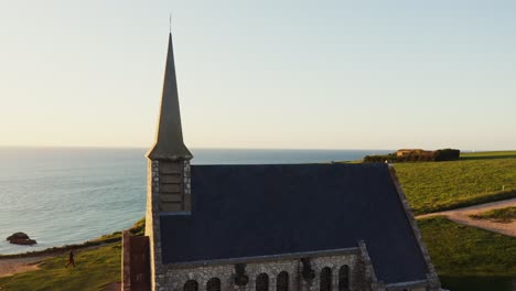 coastal chapel at sunset