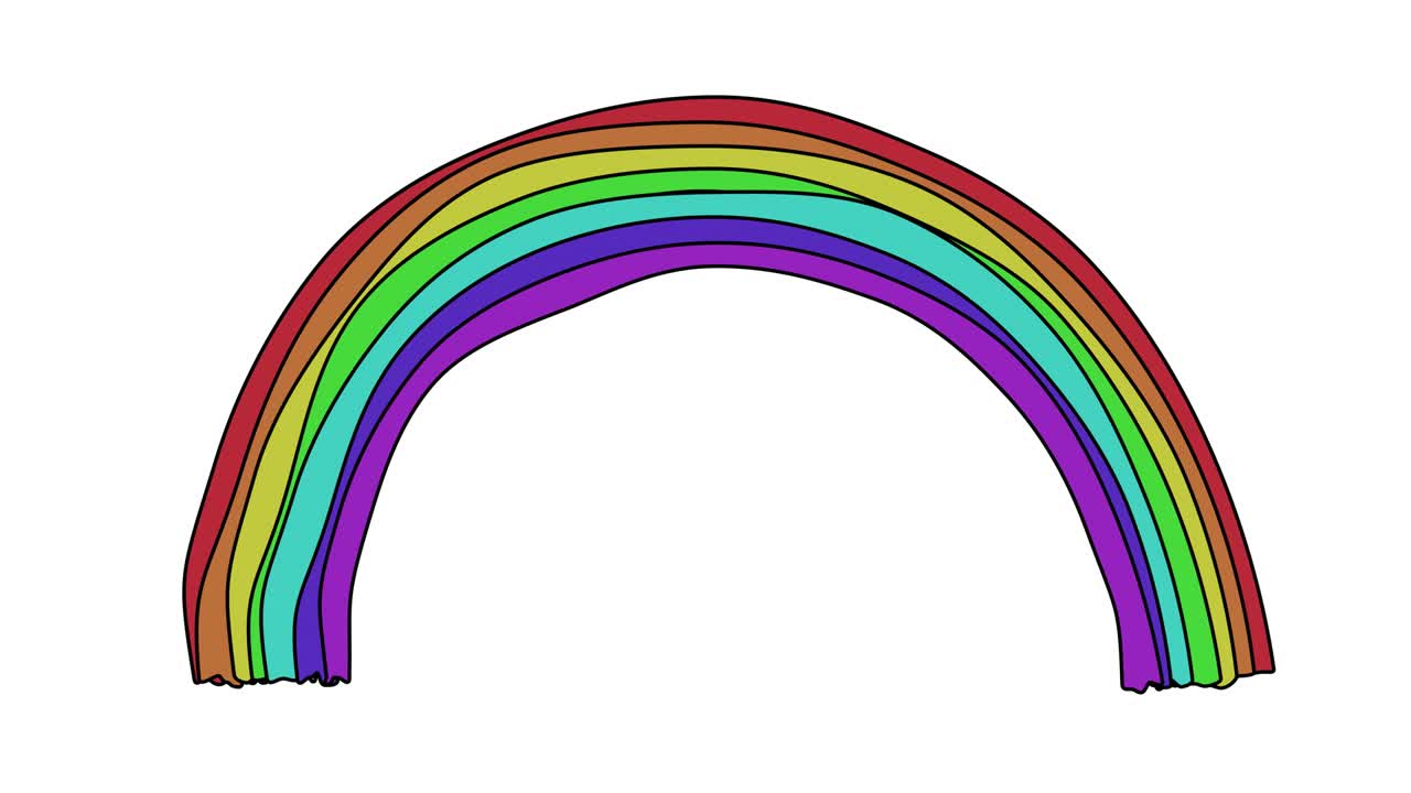 Animated rainbow with cartoon style