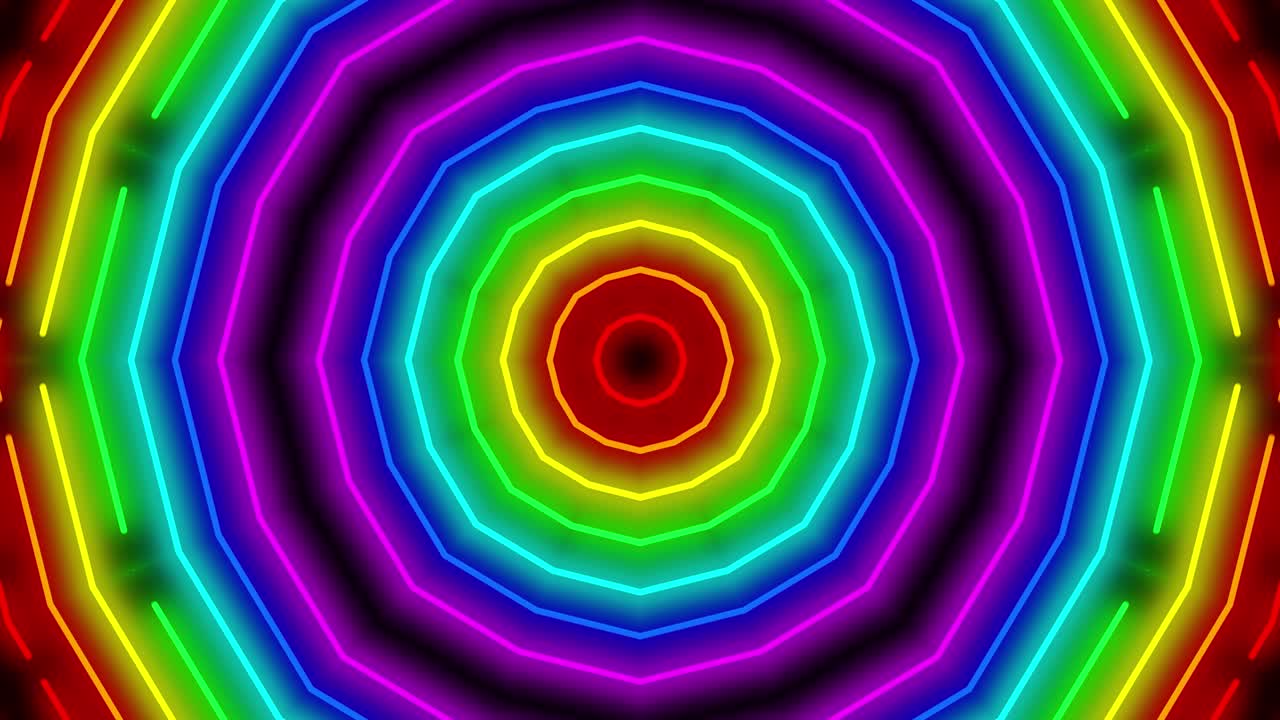 Neon geometric pattern illumination animation motion graphics