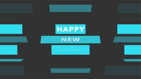 Feliz-Año-Nuevo-Con-Patrón-De-Rayas-Azules-Sobre-Degradado-Negro
