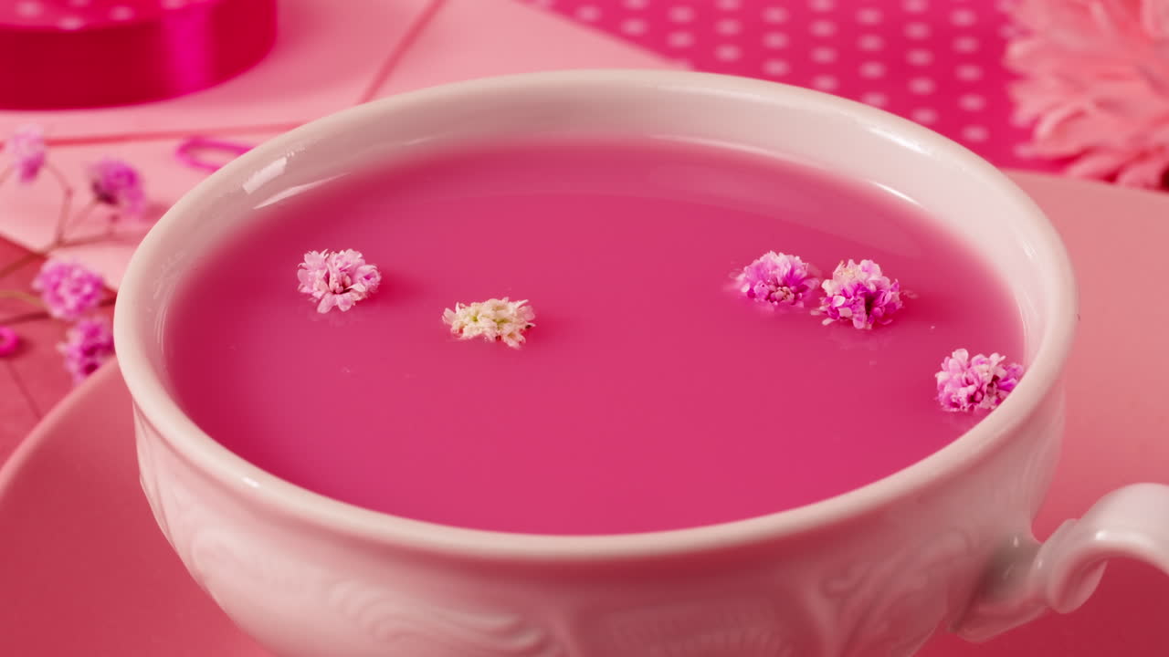 Pink Drink with Flowers