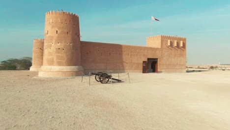 zubara fort in qatar desert - drone shot-7