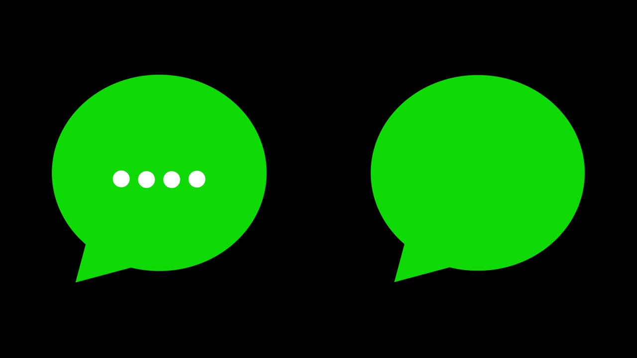 Speech bubbles, message clouds with circle loading bar animation, Alpha Channel (transparent background + Loop 4k)