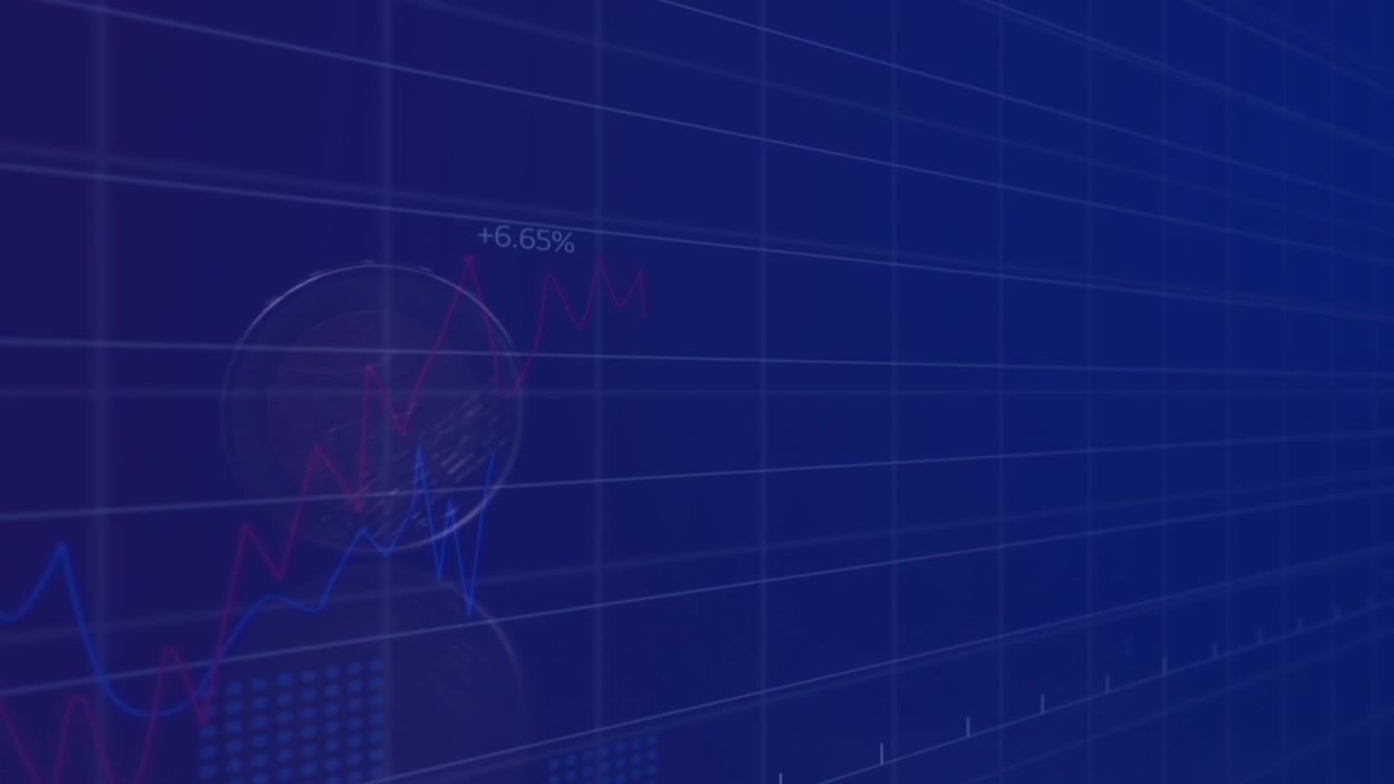 Animation of data processing over coin