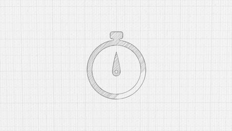 icono de cronómetro con efecto de dibujo a color. animación de dibujos dibujados. 4k