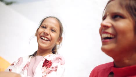 parents with kids celebrate the indian traditional festival of diwali