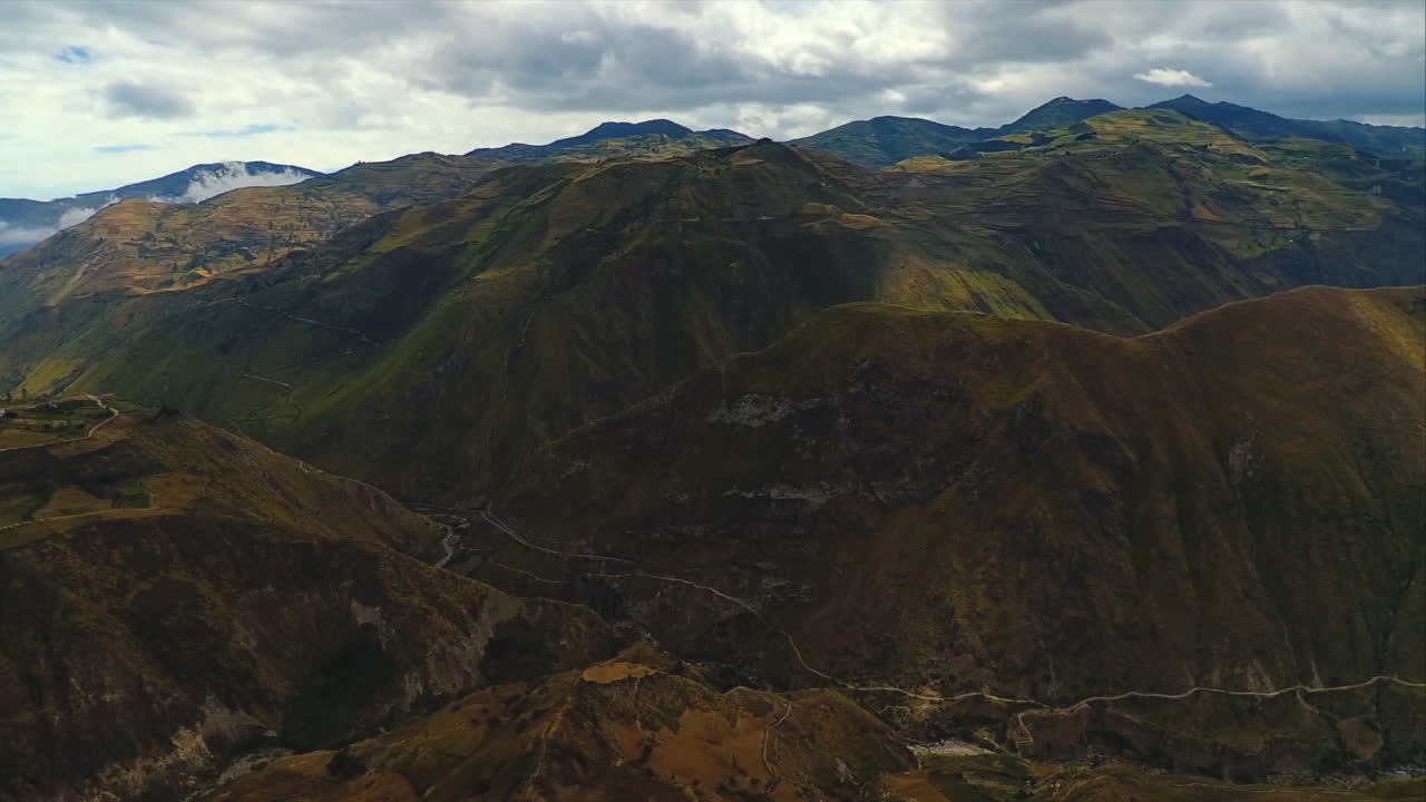 una toma aerea de la "nariz del diablo" en alausi, provincia de chimborazo, ecuador
