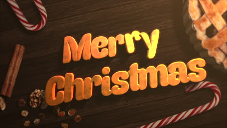 merry christmas text with candy and christmas pie 1