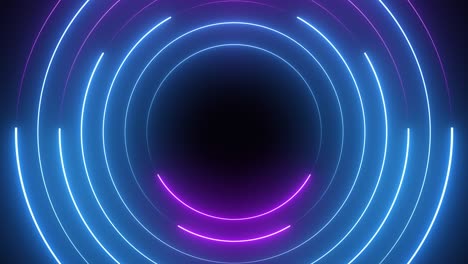 círculos de neón azul y púrpura fondo de movimiento futurista de alta tecnología abstracto. animación de video ultra hd 4k 3840x2160