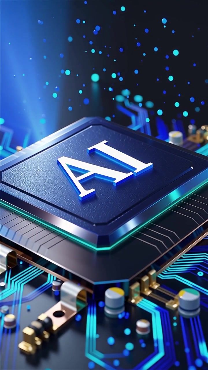 Futuristic AI Chip Motherboard Technology Background