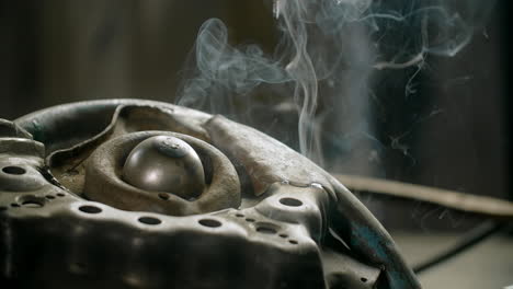 welding an old engine part