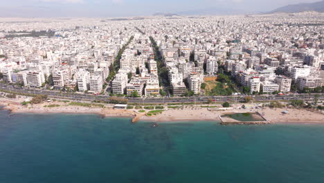 Aerial-slider-shot-of-Athens-city-from-the-sea