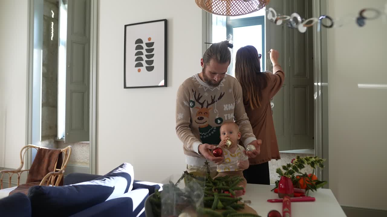 가족 크리스마스 장식