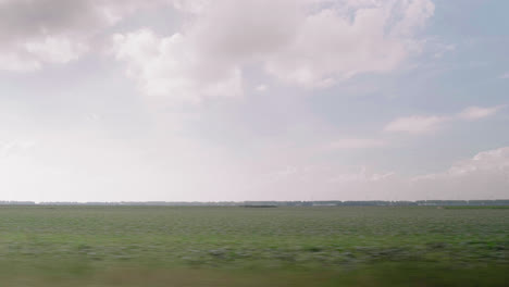 this is a moving shot of a polder landscape