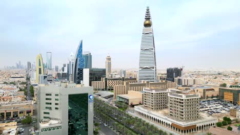 Distrito-De-Negocios-De-Al-Olaya-Con-Rascacielos-Comerciales-En-Arabia-Saudita