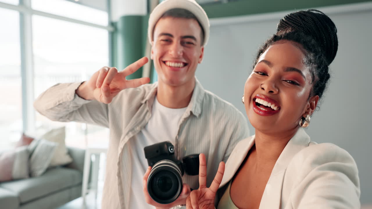 Photographer and subject posing