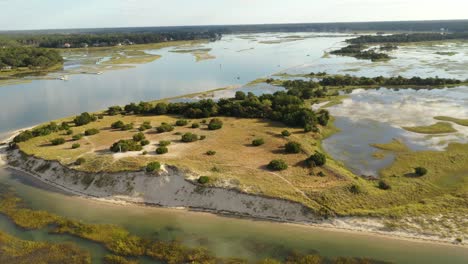 Vista-Aérea-De-La-Playa-De-Carolina-Del-Norte-De-Oak-Island