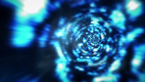 túnel de luz azul abstracto