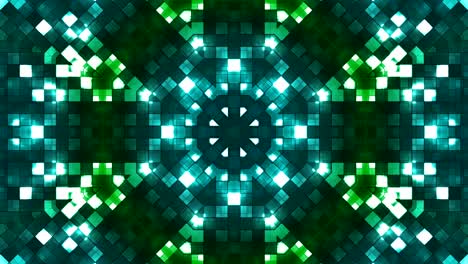 broadcast firey light hi-tech squares kaleidoscope, green, abstract