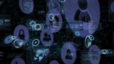 conexiones de red digital y animación de procesamiento de datos sobre un fondo abstracto