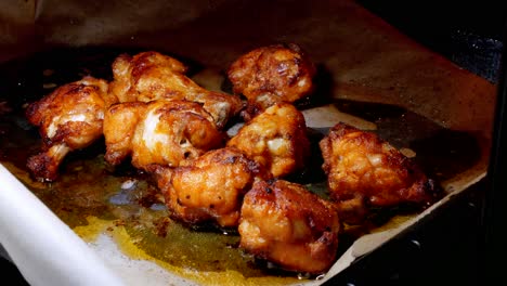 baking hot and spicy grill chicken wings in the oven with grain processed