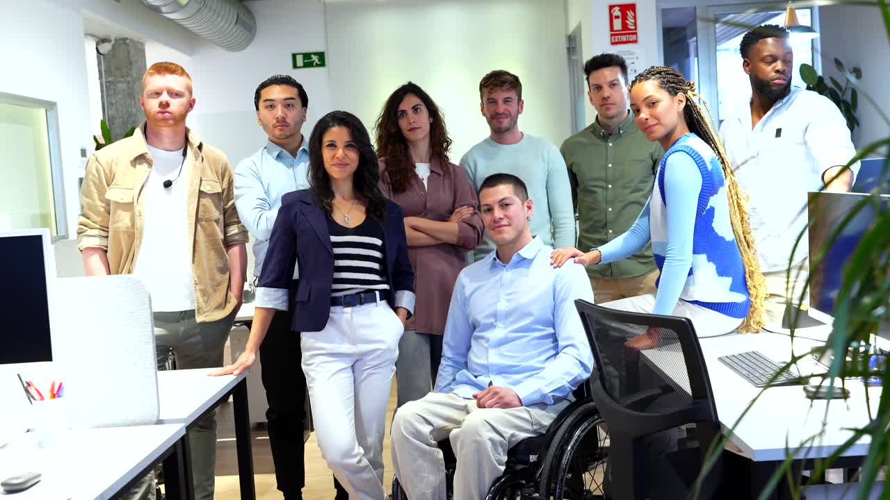 Diverse team of employees in an office