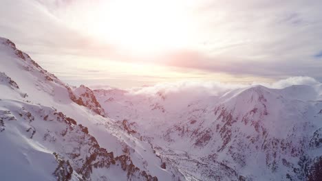 winter mountain sunset landscape