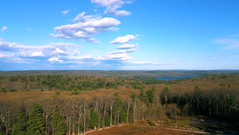 aerial ascend establishing quabbin reservoir from pelham massachusetts commonwealth