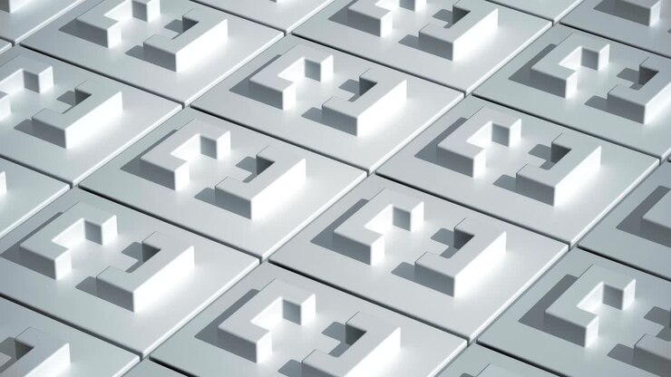 Abstract white square geometric brackets surface seamless loop