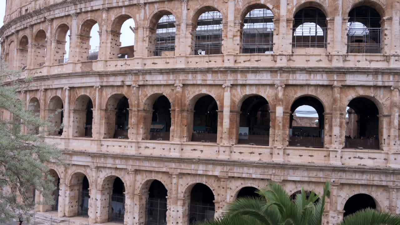 Distant view of the Colosseum in Rome, Italy