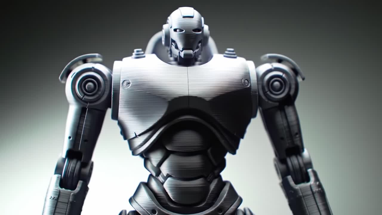 A Stunning Close-Up of a Futuristic Robot Figure Showcasing Advanced Robotics Design, Sleek Metallic Finish, and Intricate Details That Capture the Essence of Modern Engineering