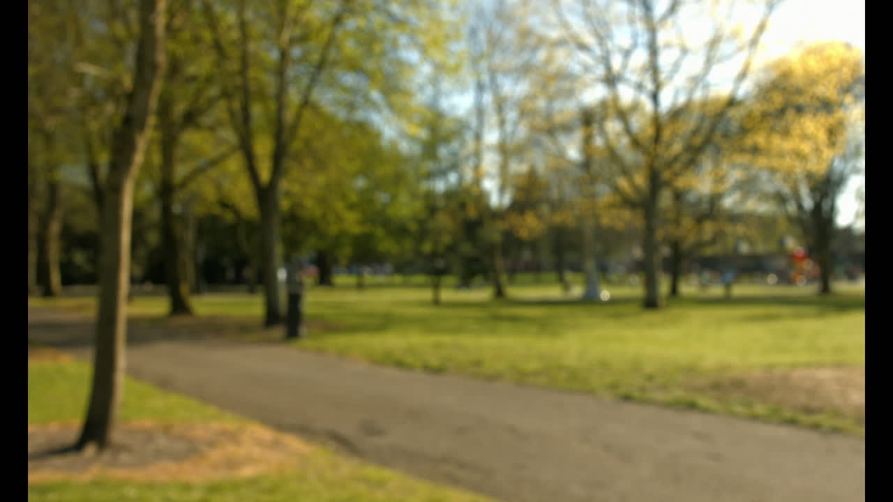 disparo borroso de personas caminando en la distancia