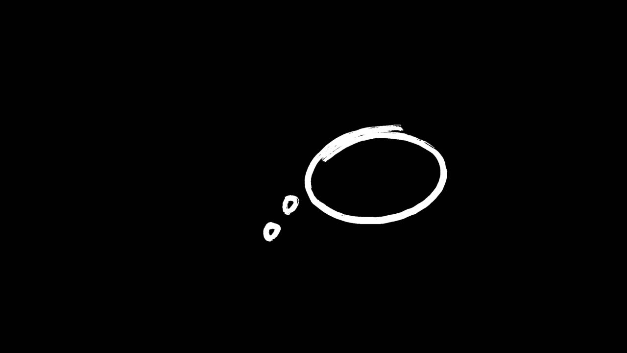 Hand Drawn Thought Bubble Animation Appearing and Disappearing
