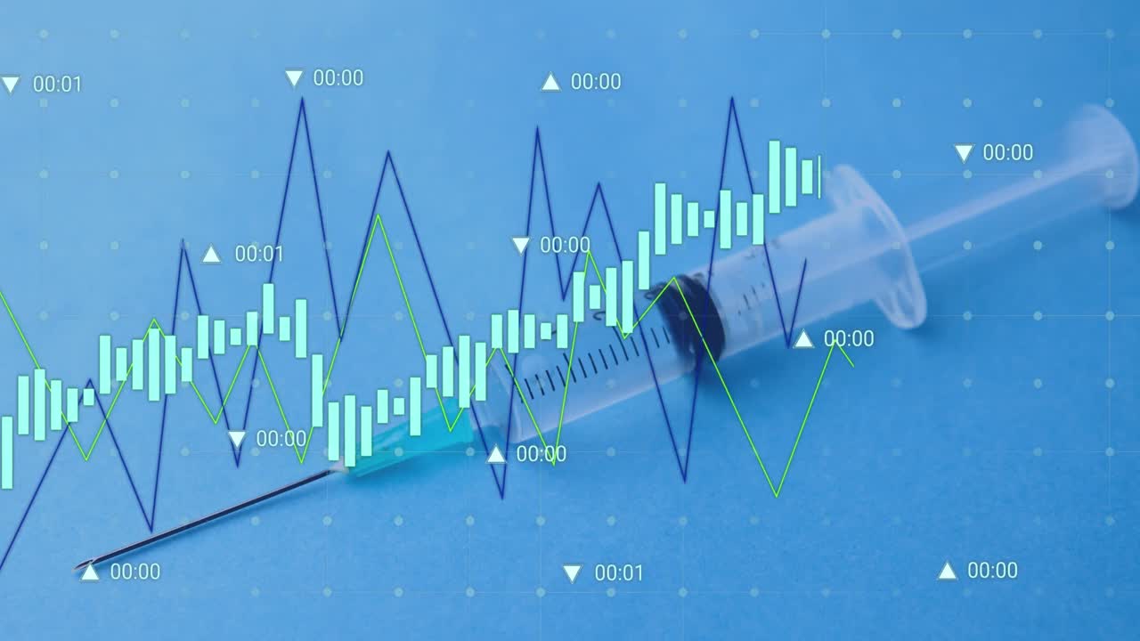 주사기 위의 데이터 처리의 애니메이션