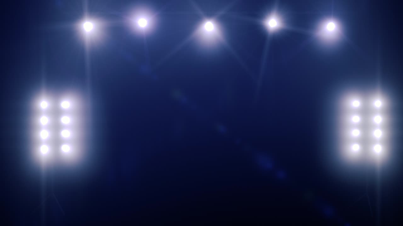 Lighting of a concert hall or stadium. Animation Studio lighting. The light from the lamps or spotlights.