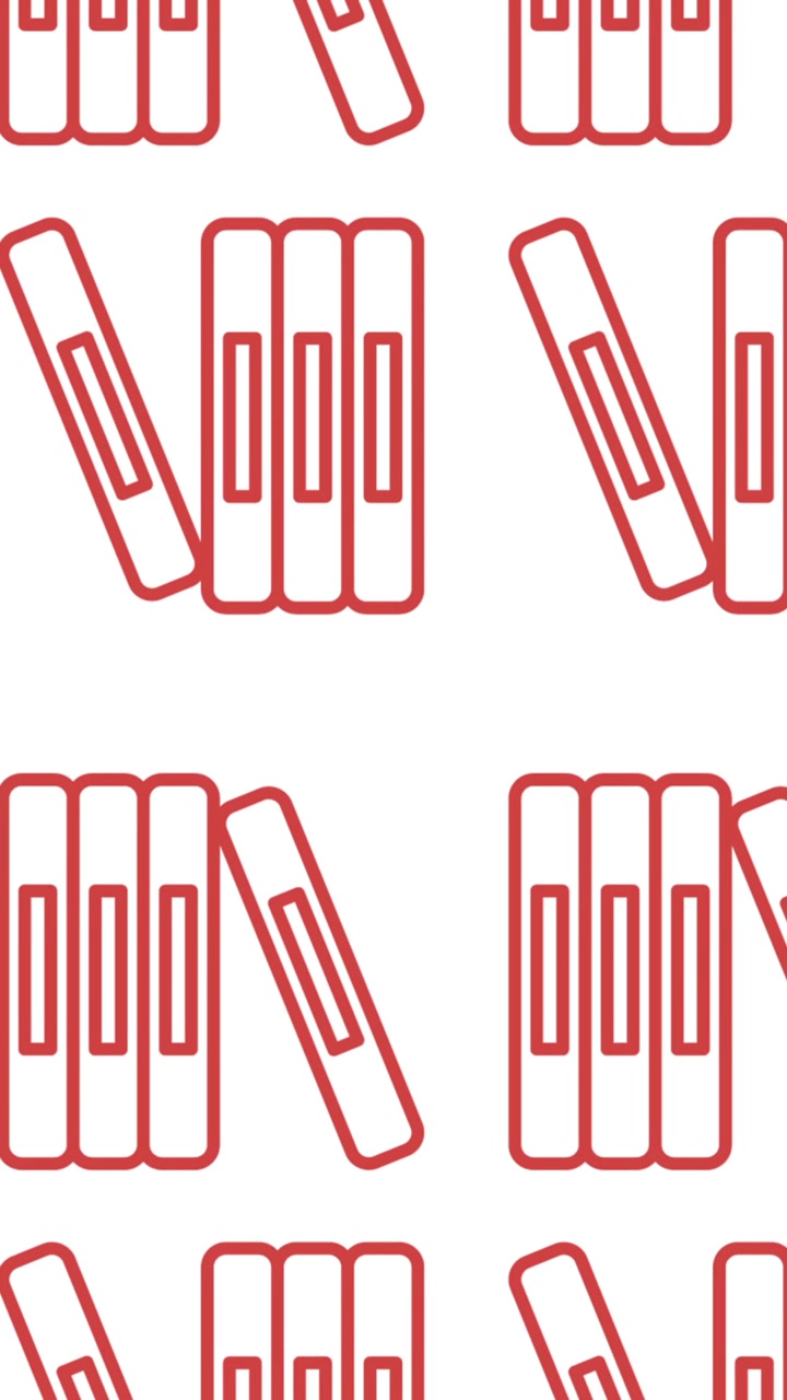 Animation of school items icons moving on white background