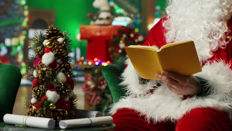 santa claus reading a book