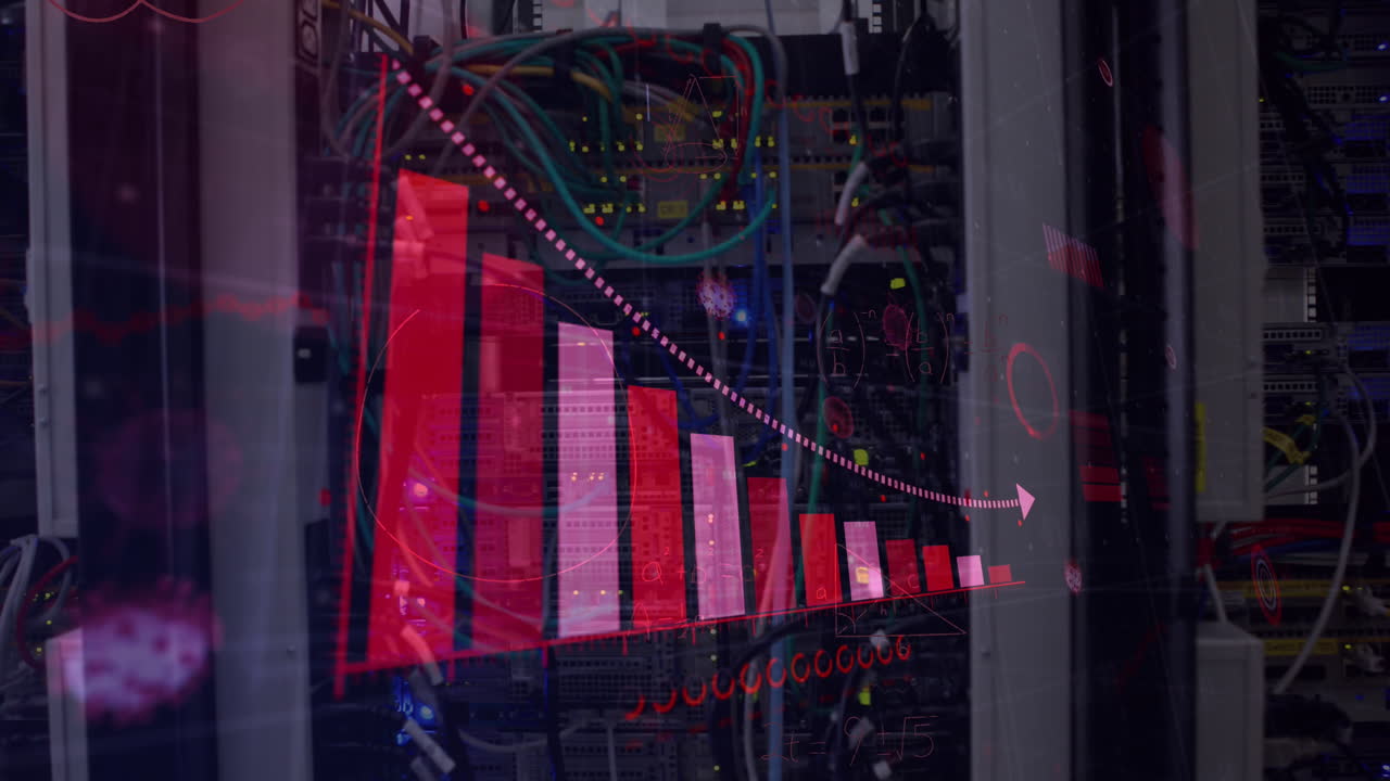 interfaz digital de coronavirus contra la sala de servidores