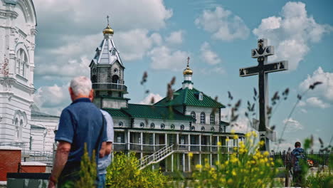 orthodox monastery exterior in russia