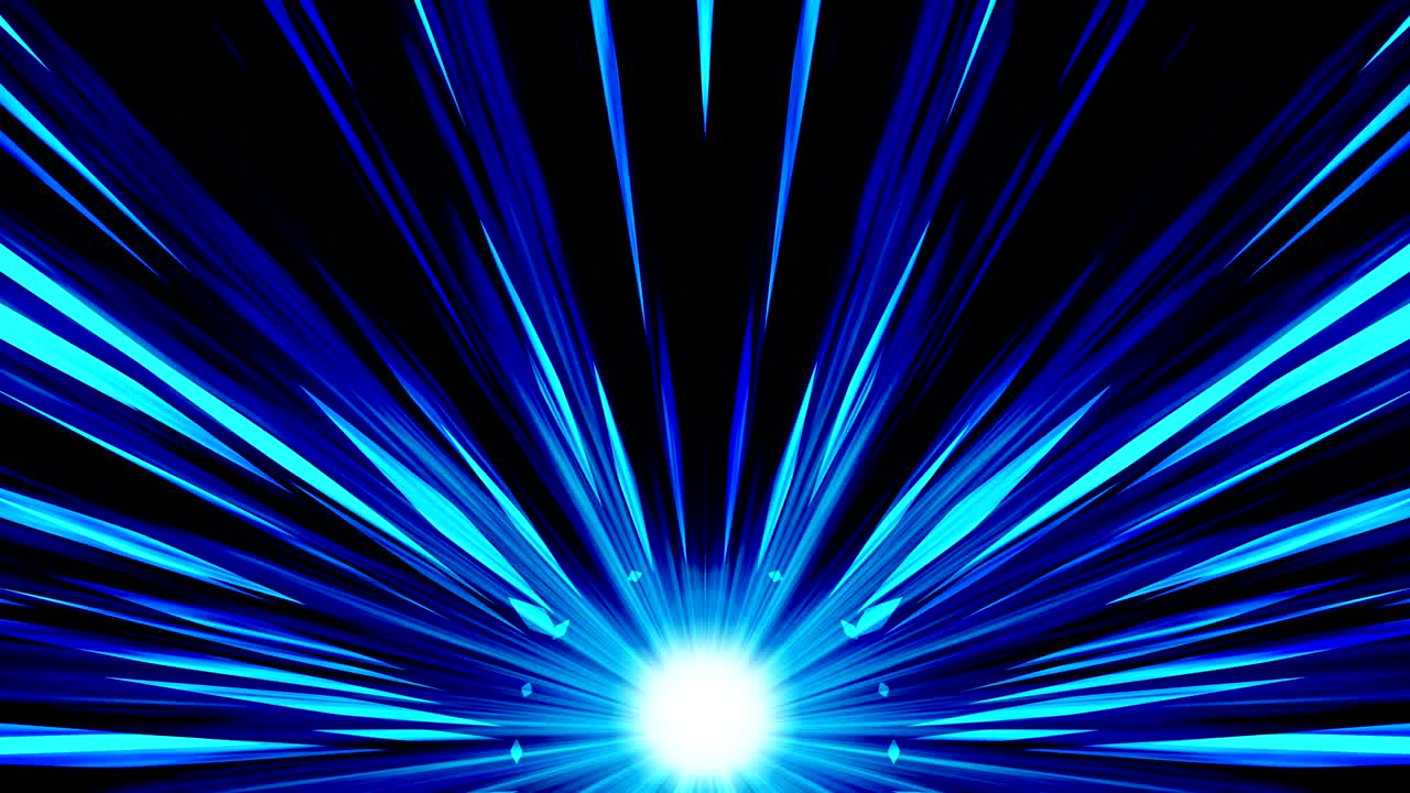 우주에서의 스타버스트 광선 - 만화  루프 애니메이션 - 미래 기술 개념 배경 - 선으로 된 폭발 별