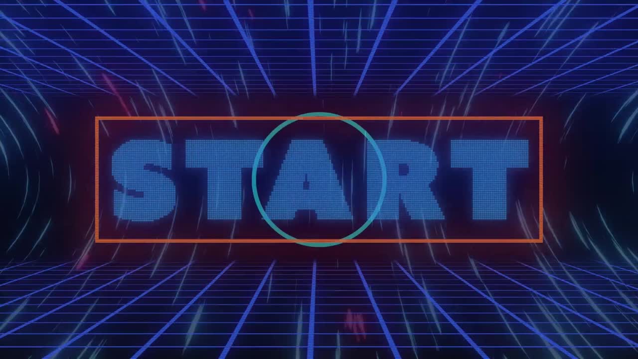 Animation of start text over circles and trails