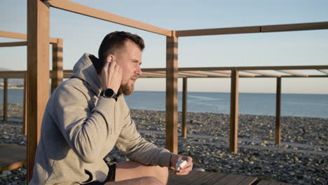 man relaxing on a beach