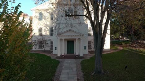 front view green doors first unitarian church, providence rhode island