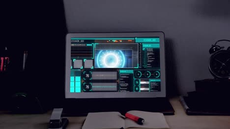 animation of data processing on computer screen