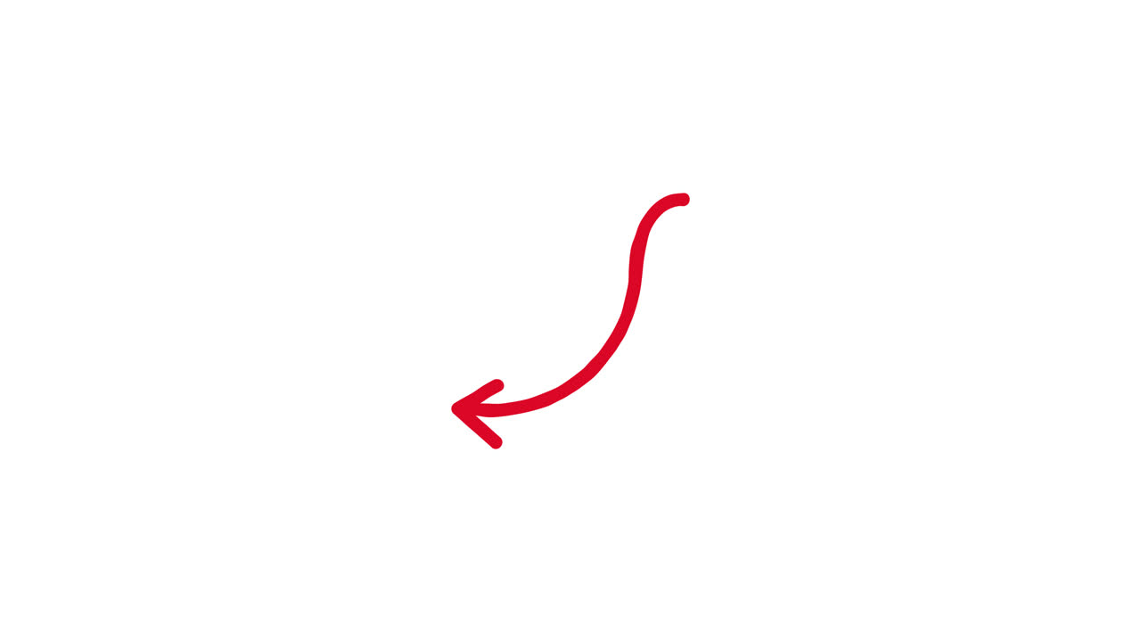 Animated Red Arrow Drawing and Pointing Down Left