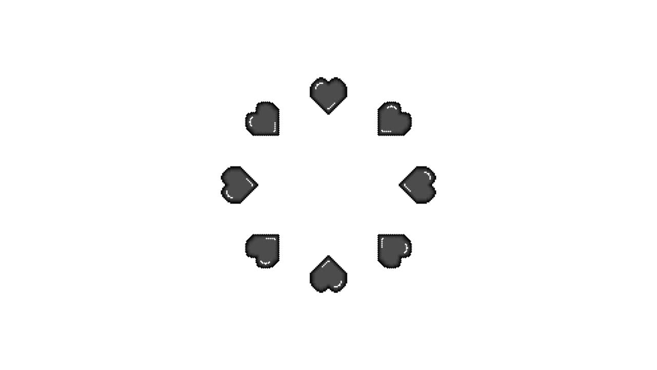 Pixel Art Heart Spinning Circle Animated Overlay Transparent 30fps (6)