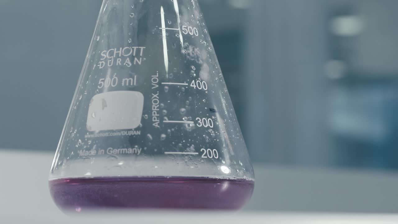 Bottles containing chemical liquids in the Modern Research