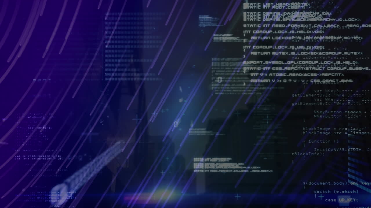 animación de codificación binaria y procesamiento de datos